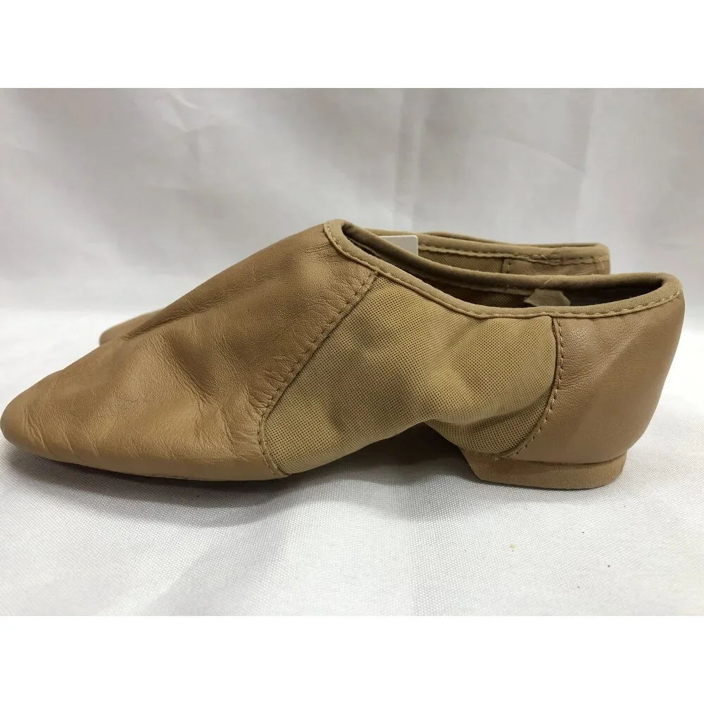 Pre-Owned Dance Jazz Shoes Bloch Child 3M Tan Leather Slip On Split Sole